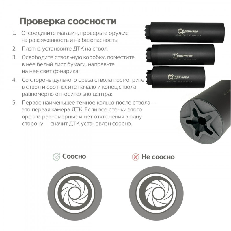 ДТК РПК-74 5,45 (М14х1LH) КОМПАКТ  "закрытого типа"  (Держава армс)